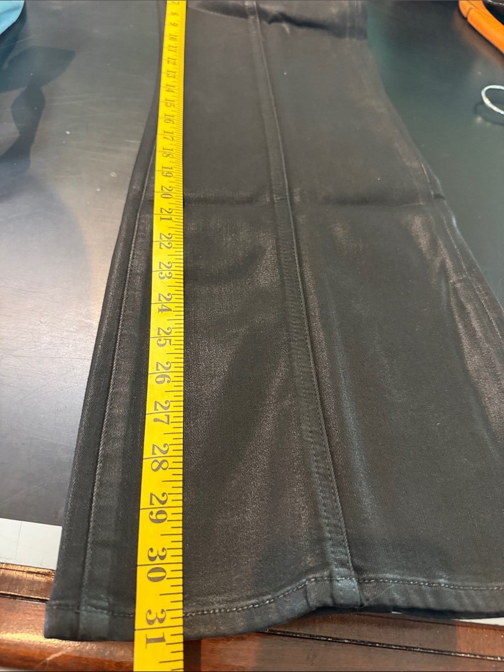 FIDELITY Harlow Black Coated Faux Leather Pants NWT SIZE 26 - Picture 9 of 10